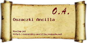Oszaczki Ancilla névjegykártya